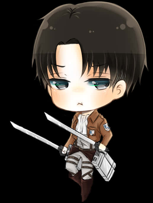 Chibi Leviwith Swords