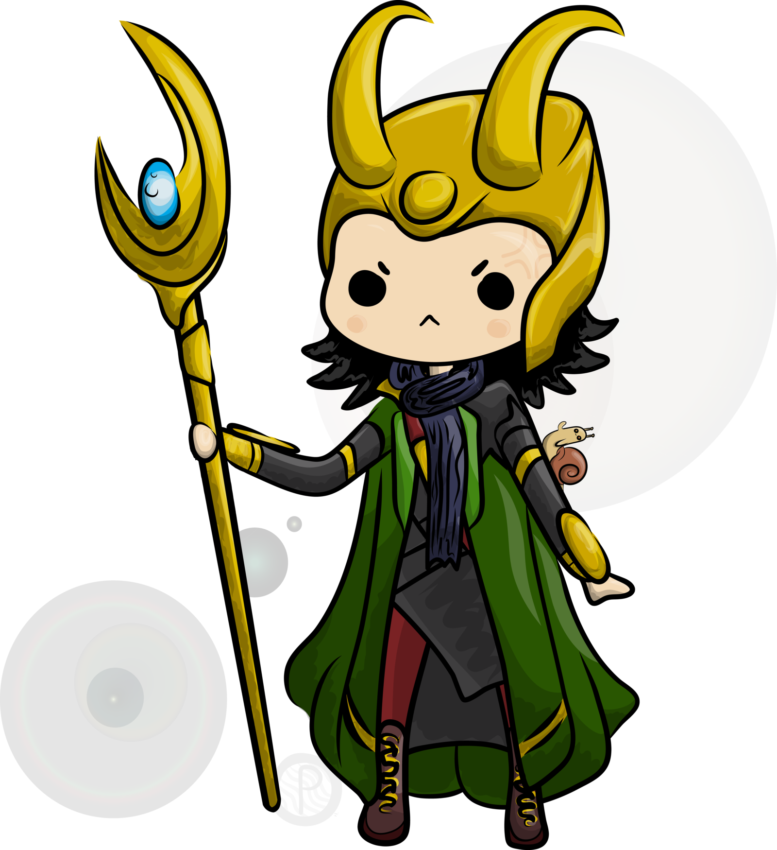 Chibi Lokiwith Scepterand Helmet