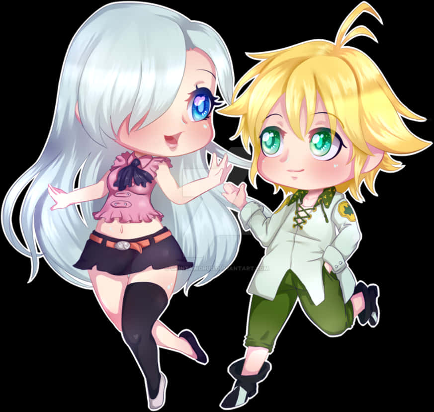 Chibi Meliodasand Elizabeth Fan Art