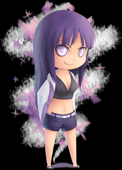 Chibi Purple Haired Anime Character