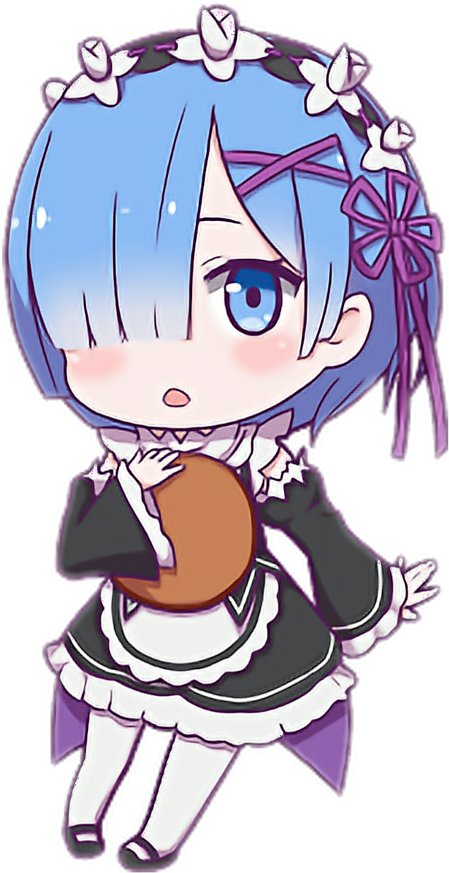 Chibi Rem Eating Donut