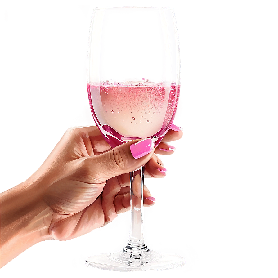 Chic Pink Champagne Toasting Png 1