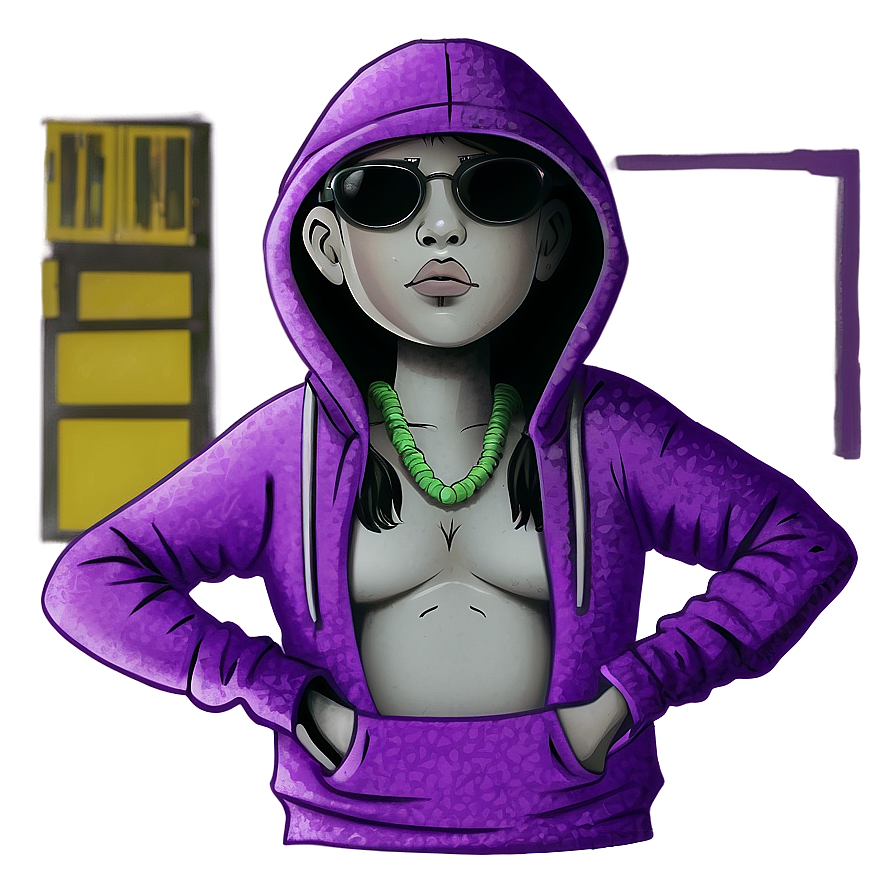 Chic Purple Hoodie Drawing Png 06292024