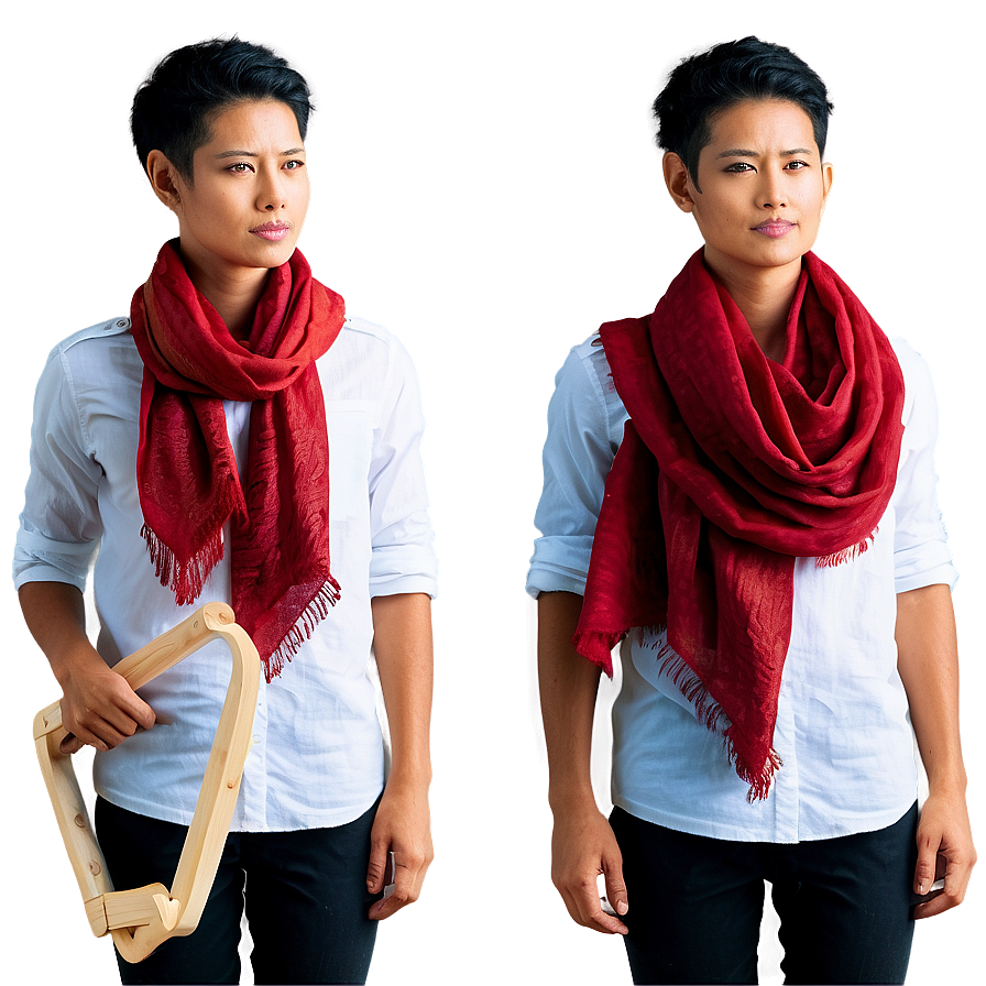 Chic Red Scarf Png 35