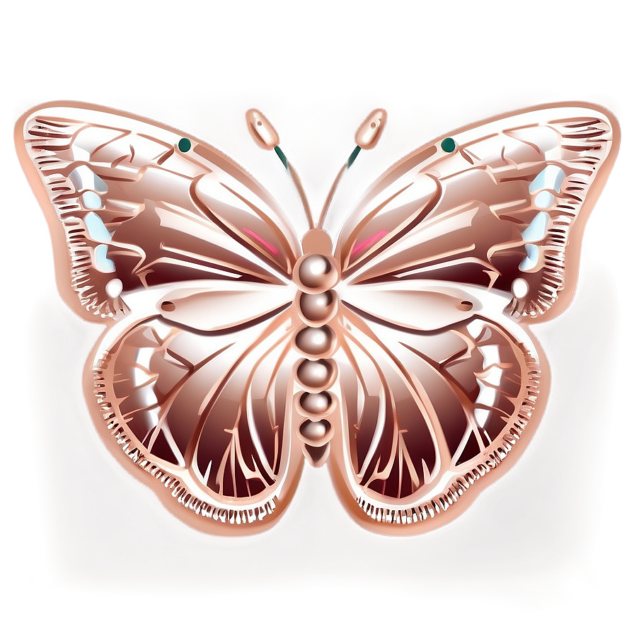 Chic Rose Gold Butterfly Png 5