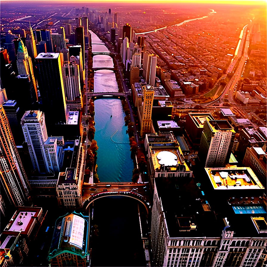 Chicago Loop Aerial View Png 06202024