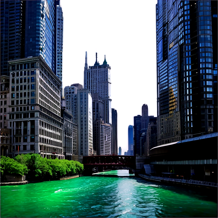 Chicago River Dyed Green Png Ond3