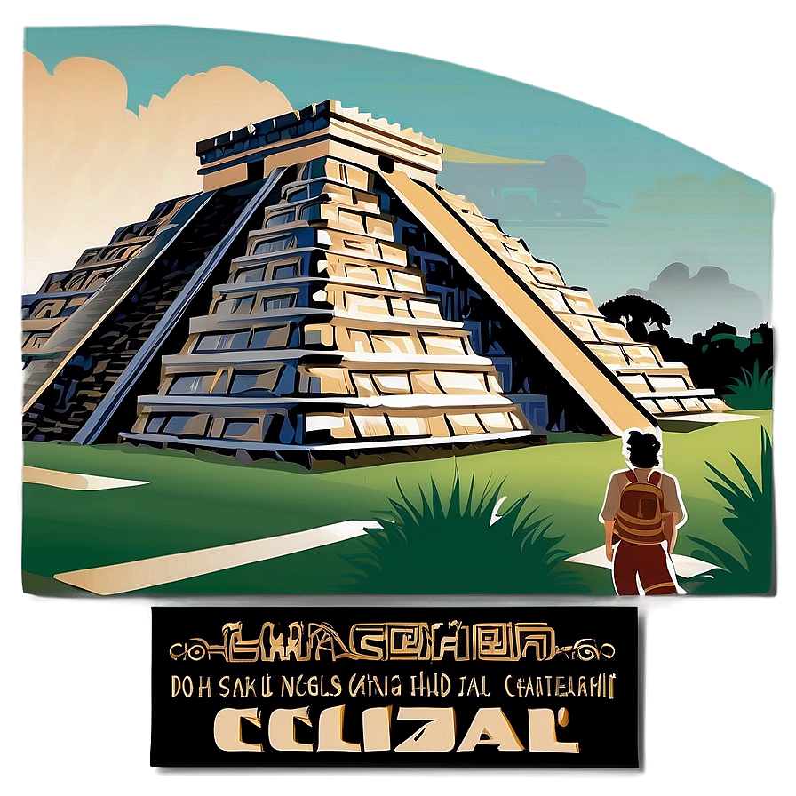 Chichen Itza Travel Poster Png 32