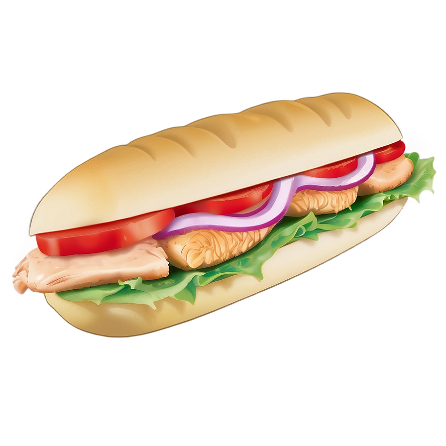 Chicken Sub Sandwich Png 06272024