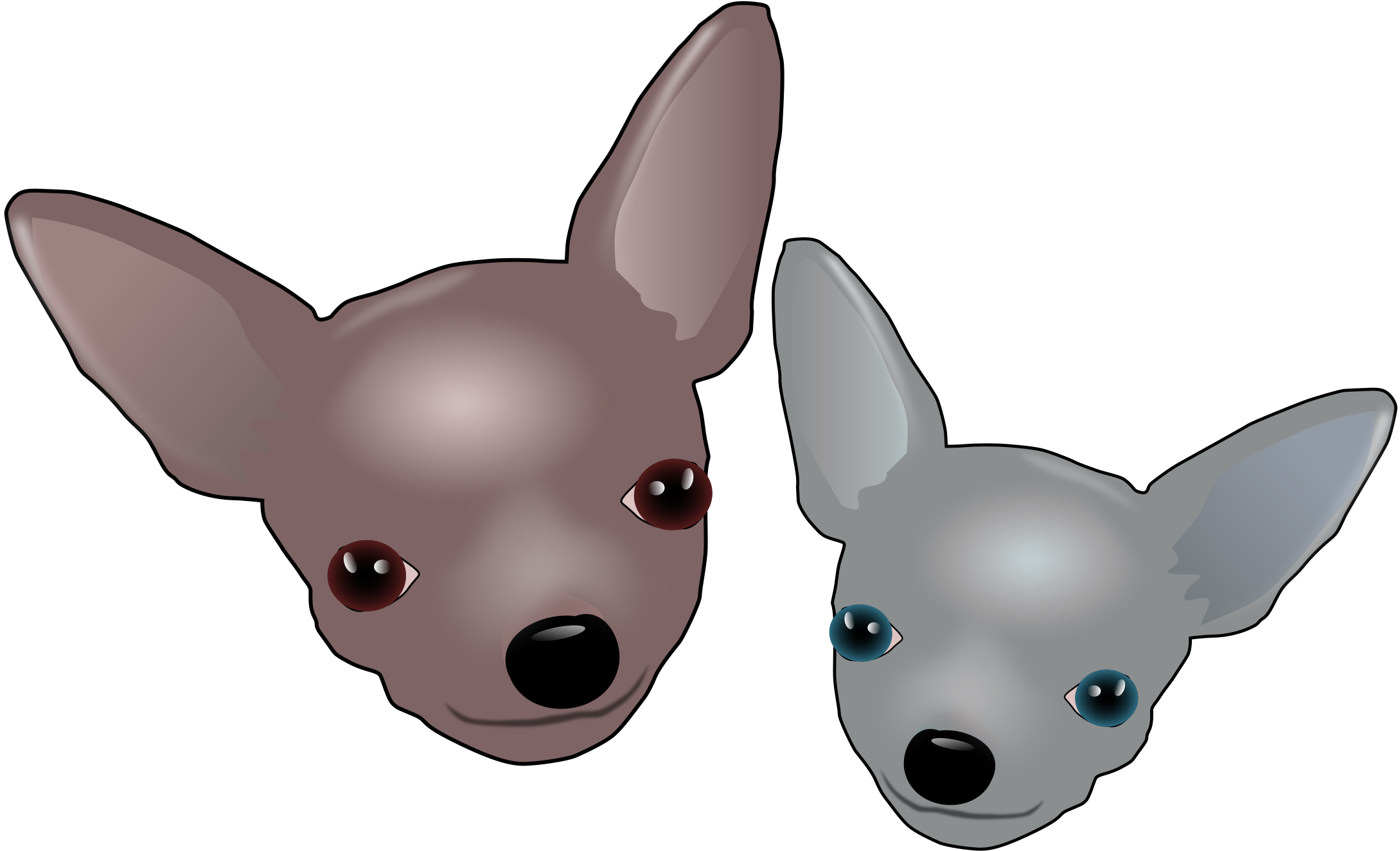 Chihuahua Duo Cartoon Illustration