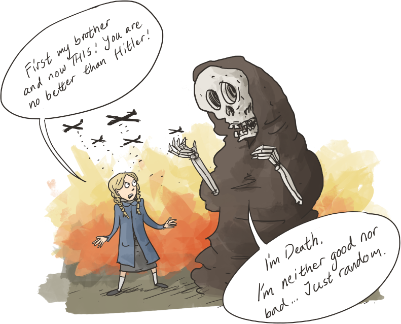 Child Confronts Death Illustration