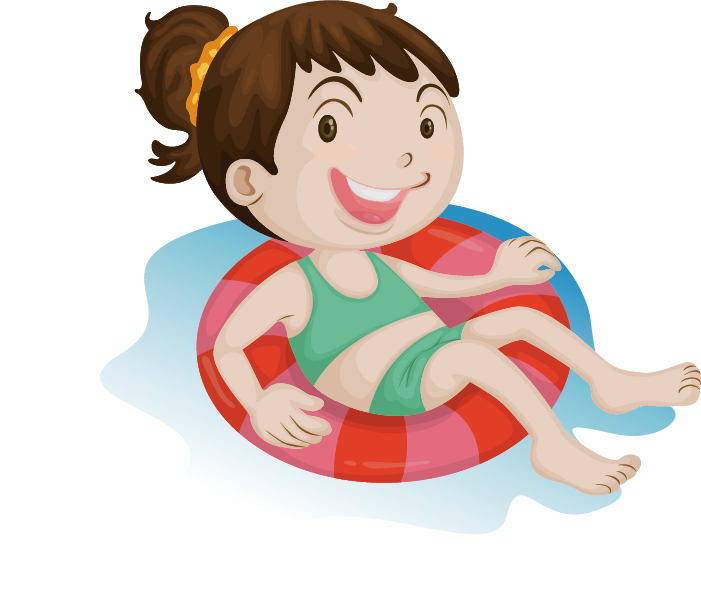 Child In Swim Ring Illustration