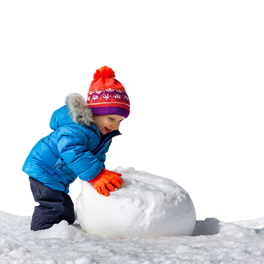 Child Making Snowman Png 05242024