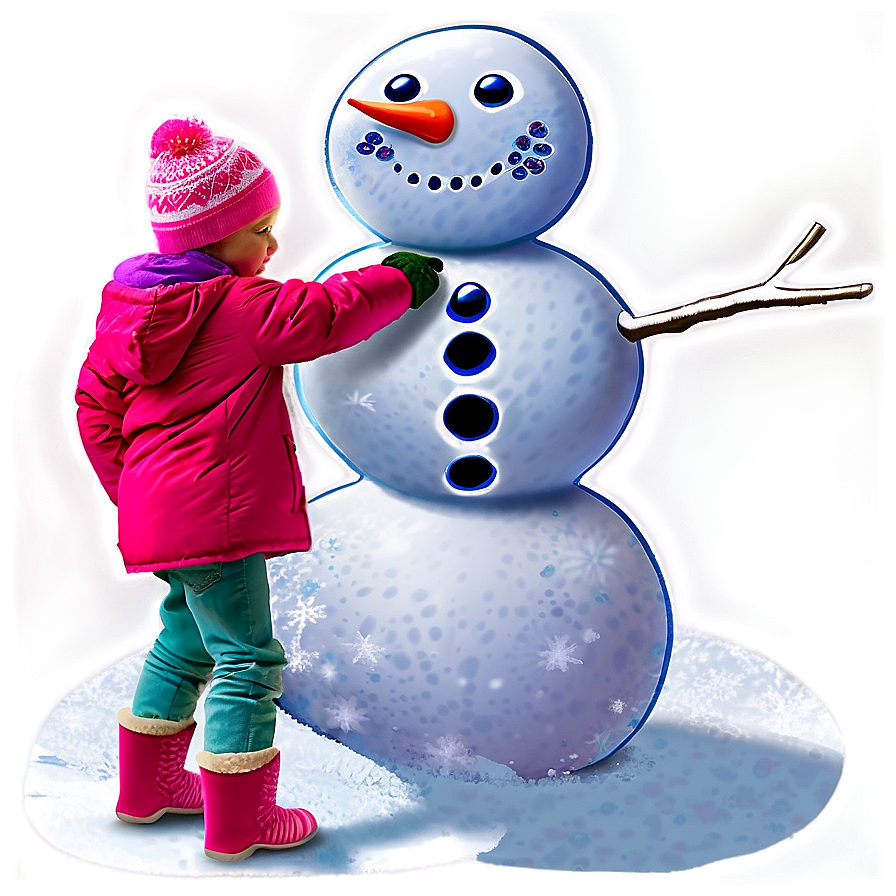 Child Making Snowman Png Unw75