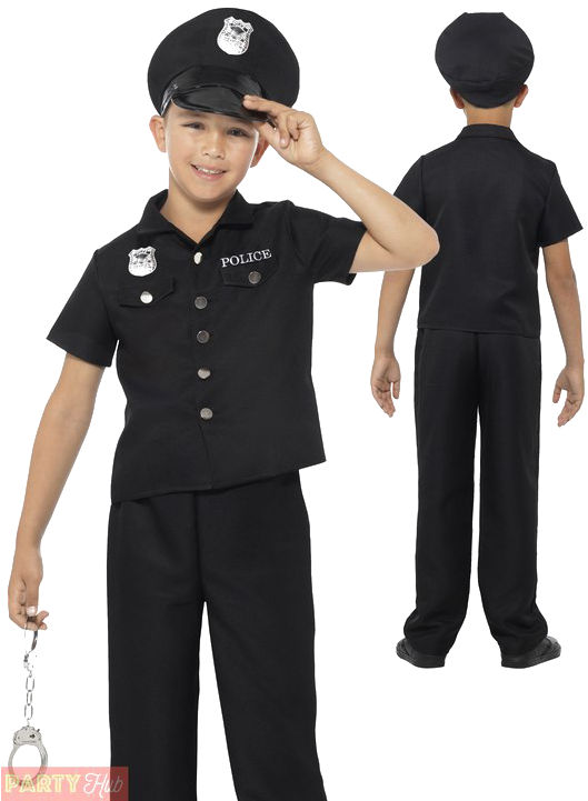 Child Police Costume Poses