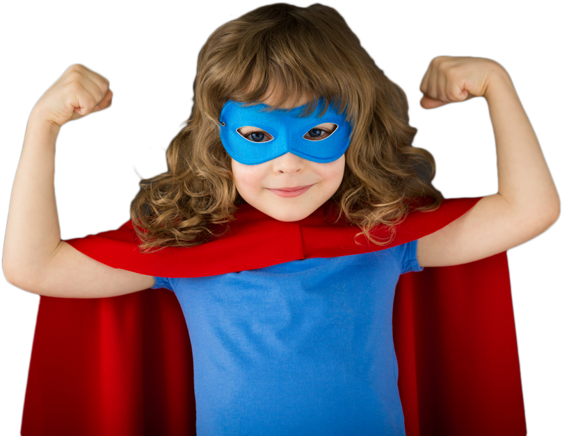 Child Superhero Costume Pose