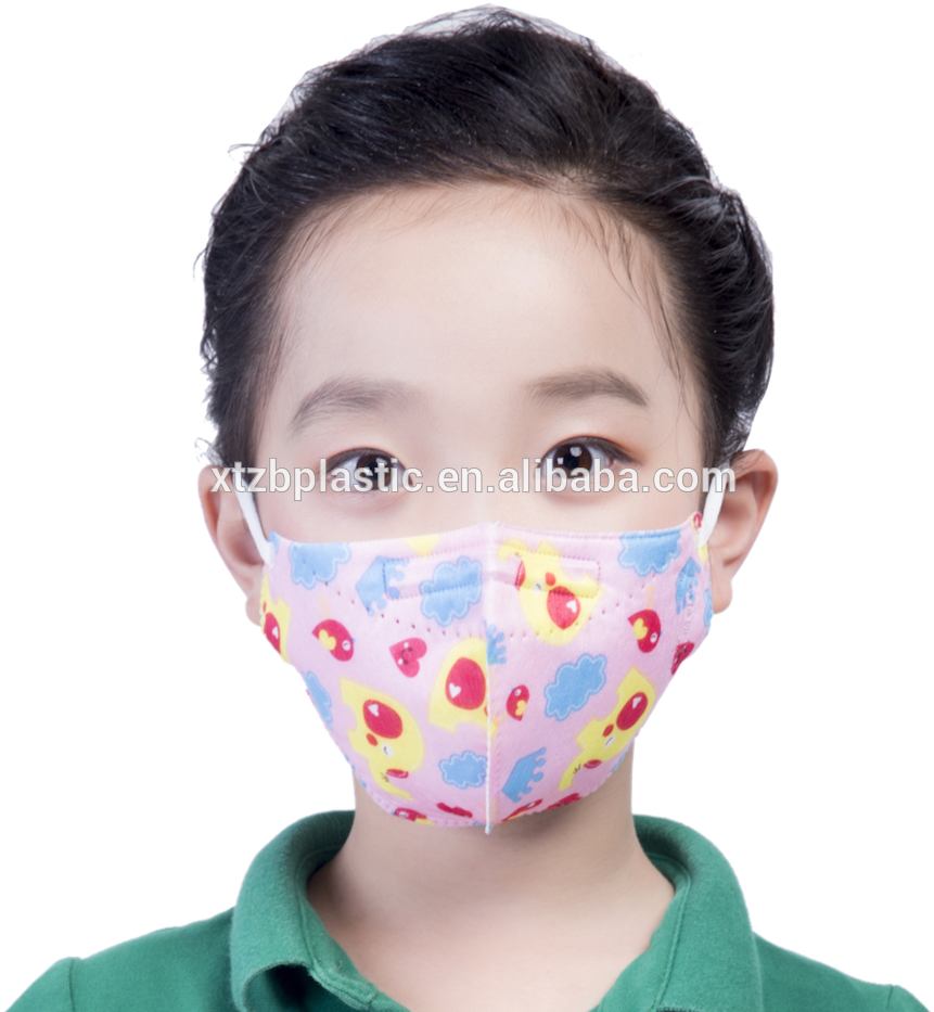 Child Wearing Colorful Printed Surgical Mask