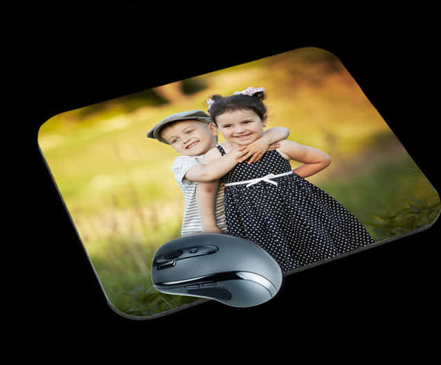 Children Hugging Mouse Pad