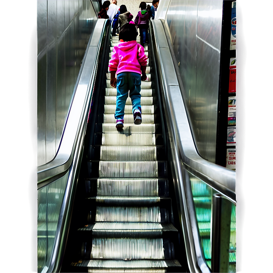 Children On Escalator Png 06242024