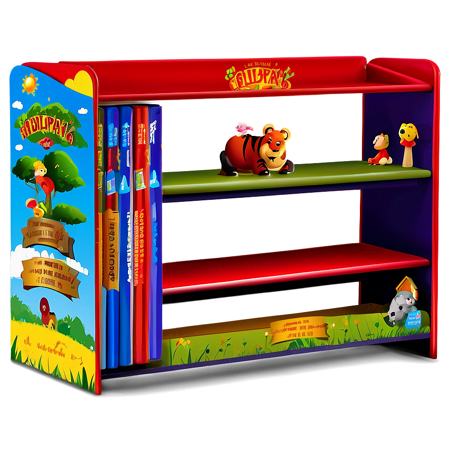 Children's Books Shelf Png 11