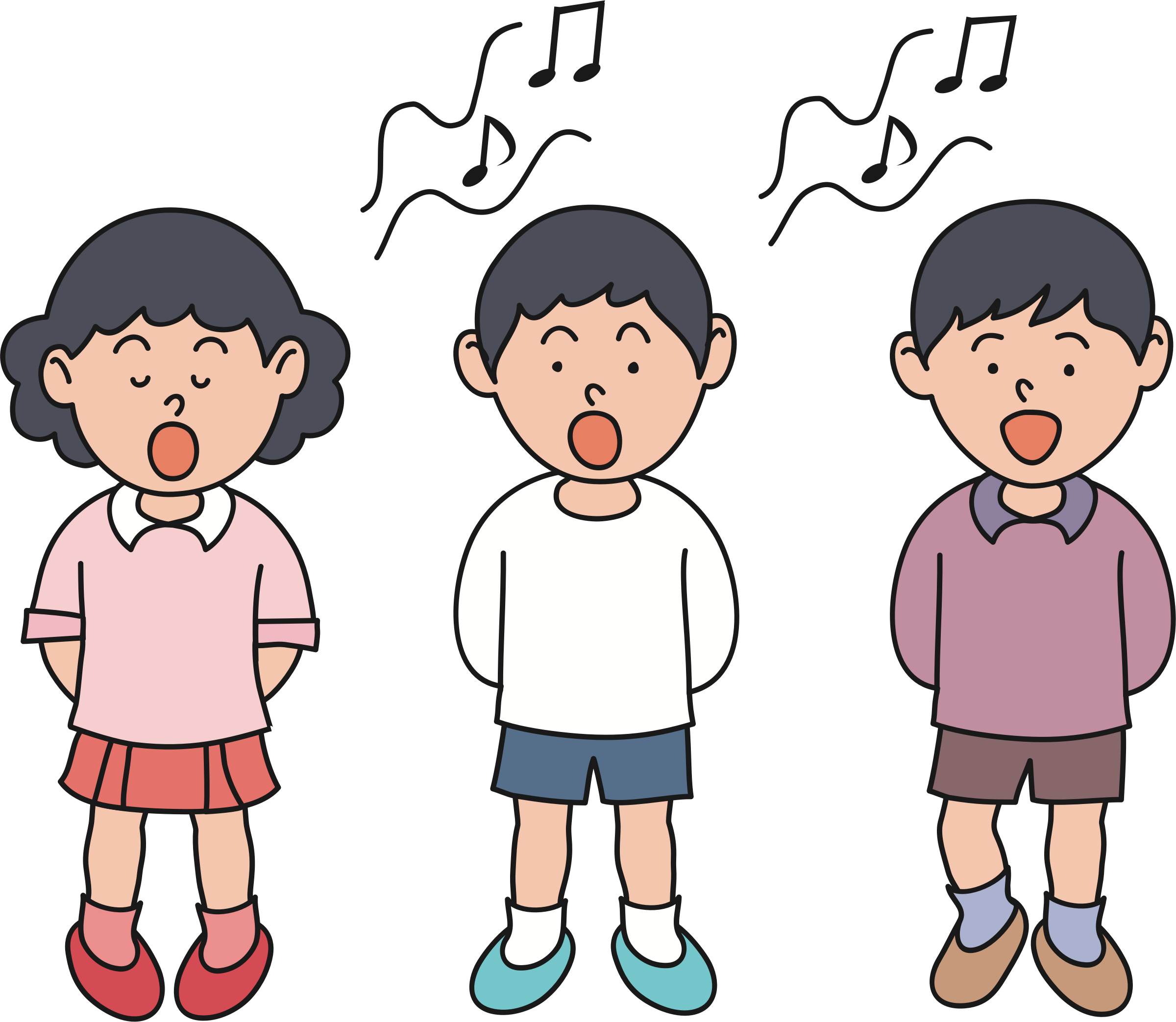 Children Singing Cartoon