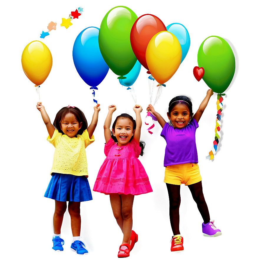 Children With Balloons Png 12