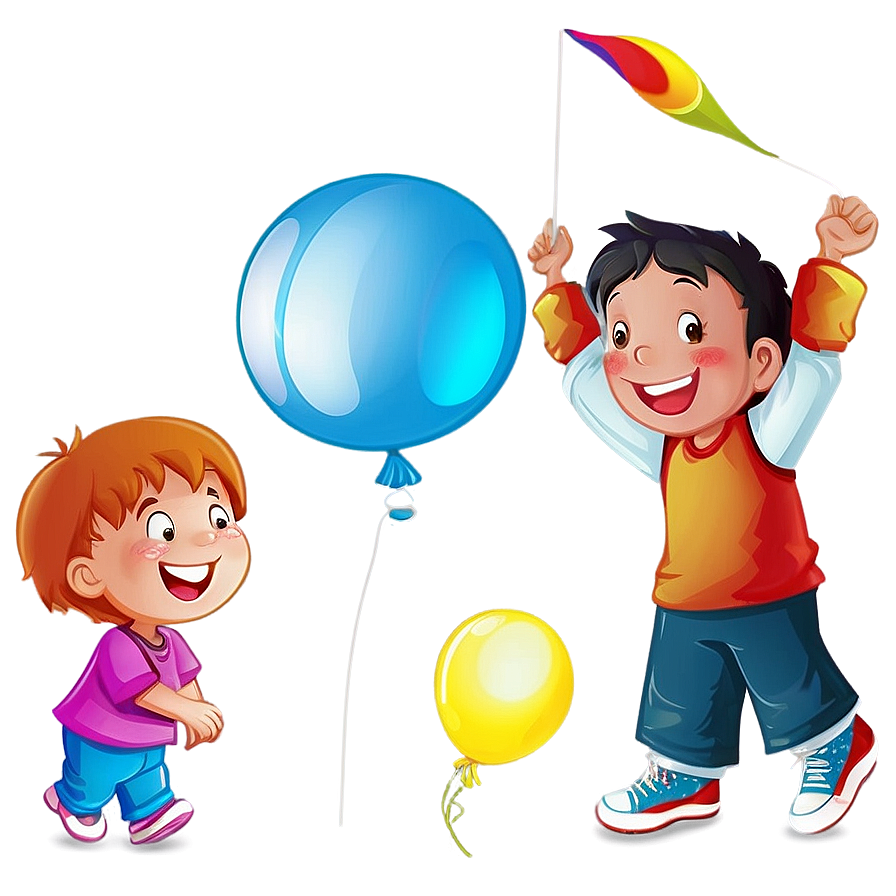 Children With Balloons Png Stn