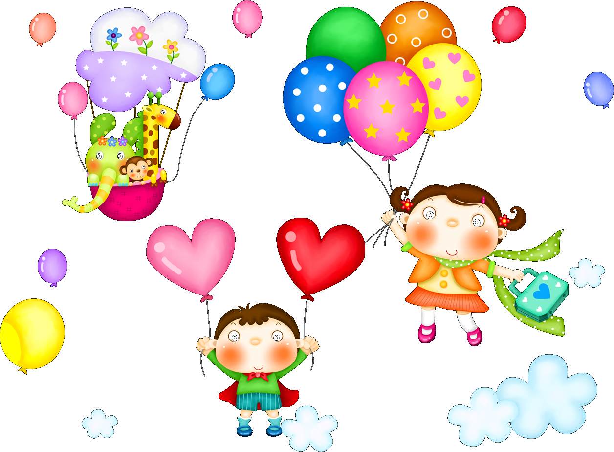 Childrens Day Celebration Balloonsand Cartoon Kids