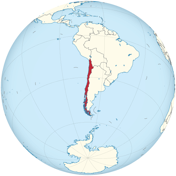 Chile Highlightedon Global Map