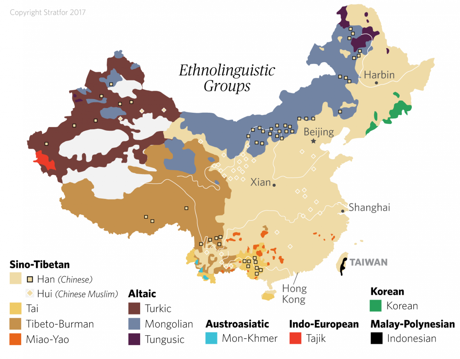 China Ethnolinguistic Groups Map