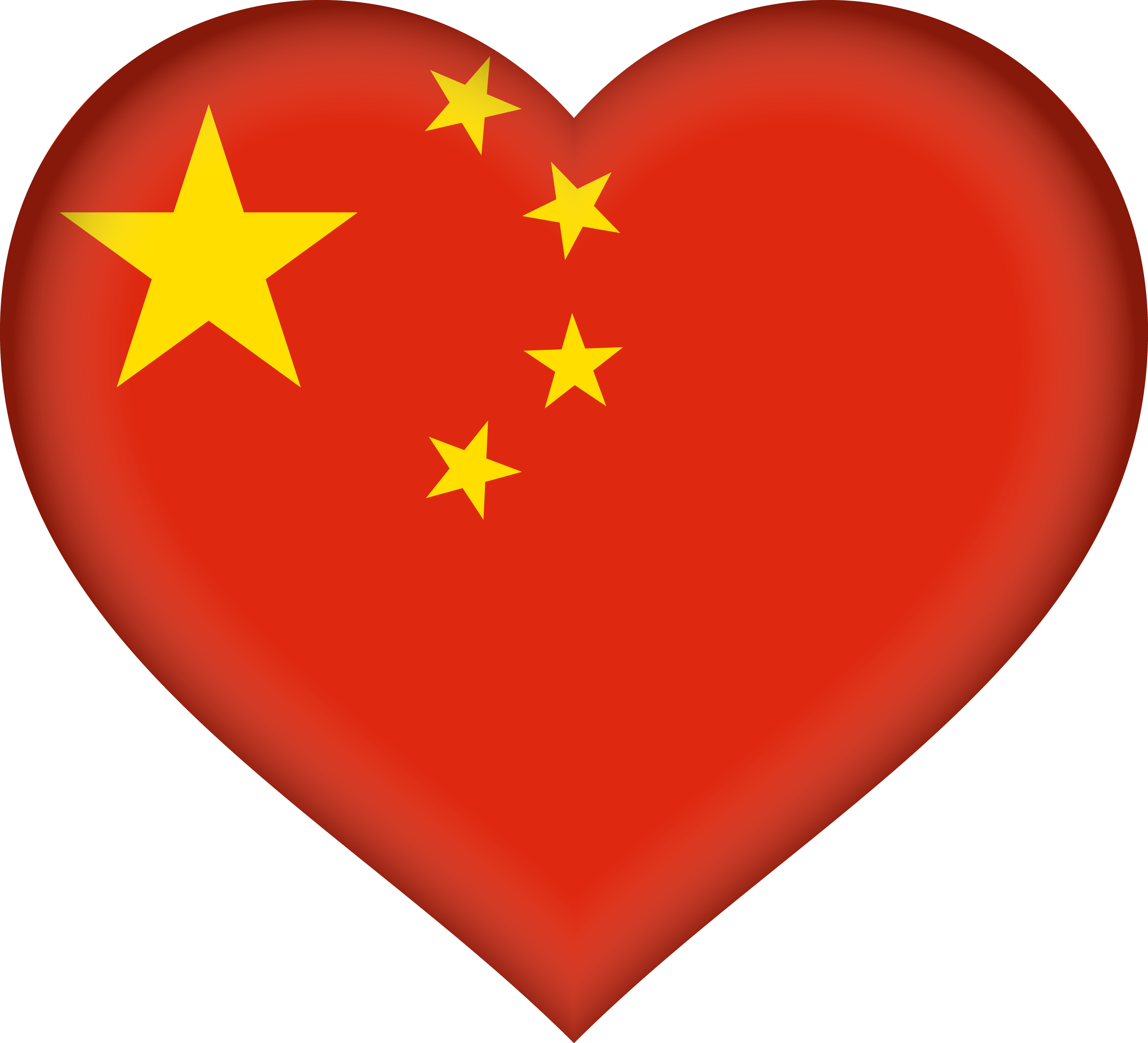 China Flag Heart Shape