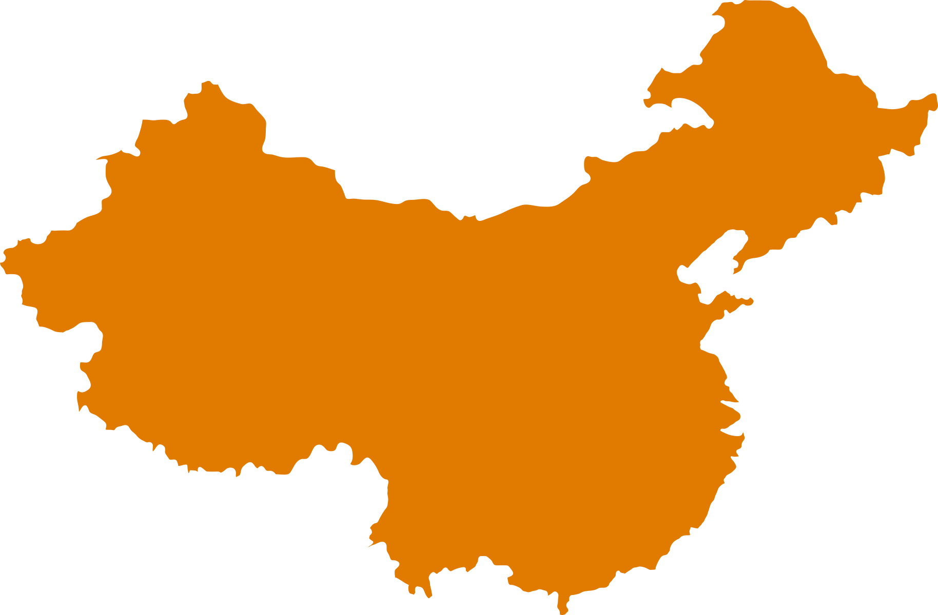 China Map Silhouette Orange