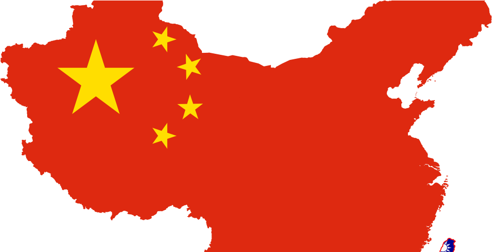 China Mapwith Flag Overlay