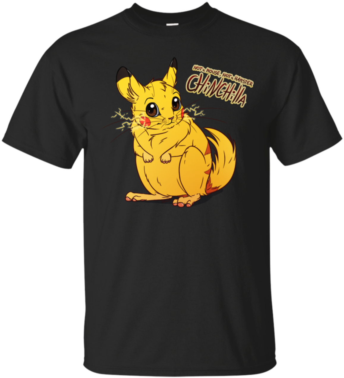 Chinchilla Cartoon Black Tshirt Design