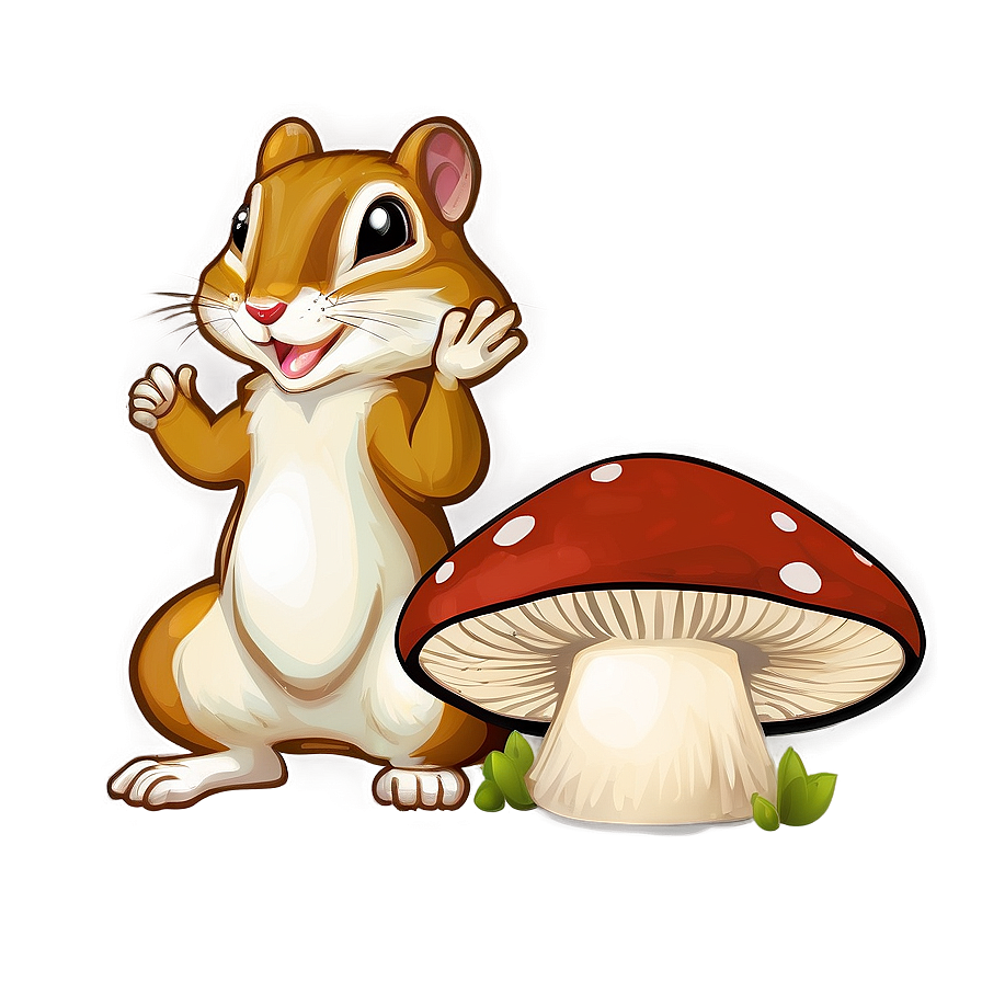 Chipmunk And Mushroom Png Uuu