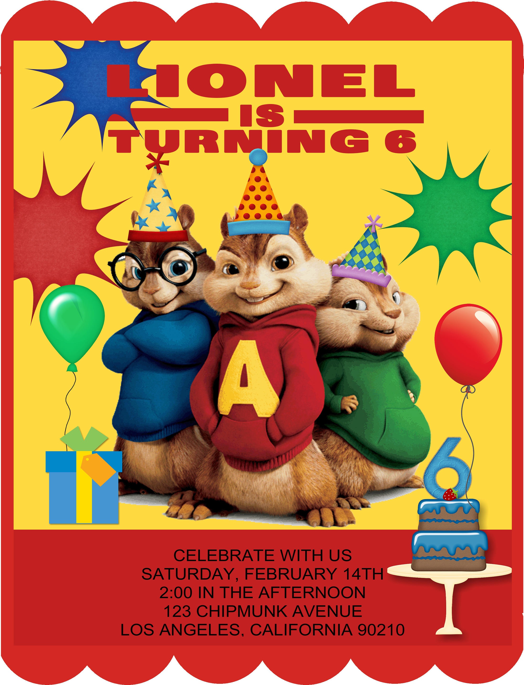 Chipmunk Birthday Invitation