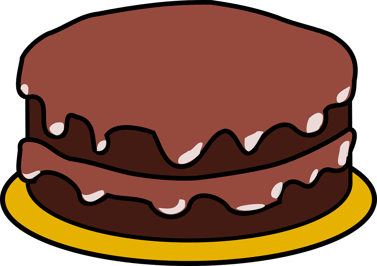 Chocolate Cake Cartoon Illustration