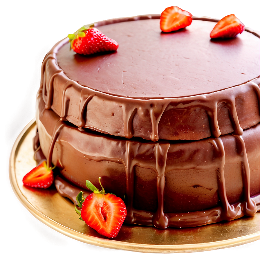 Chocolate Cake With Strawberries Png Aqu56