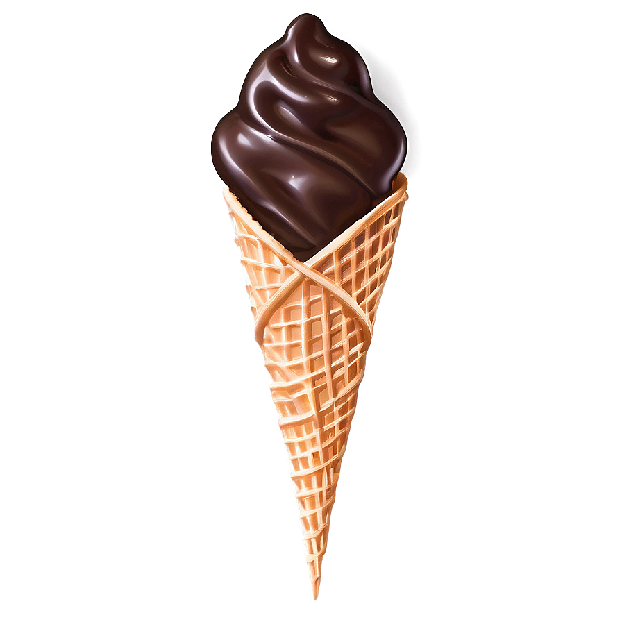 Chocolate Dipped Waffle Cone Png Atu