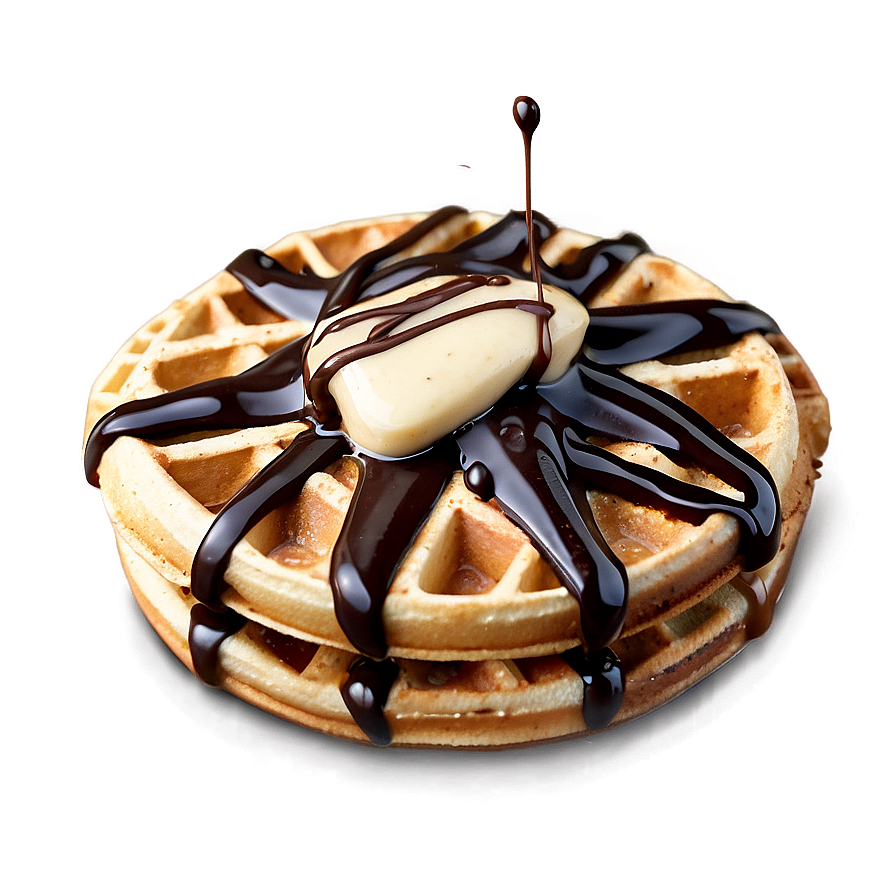 Chocolate Drizzle Waffle Png Dxn