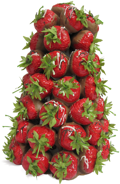 Chocolate Drizzled Strawberries Tower.png