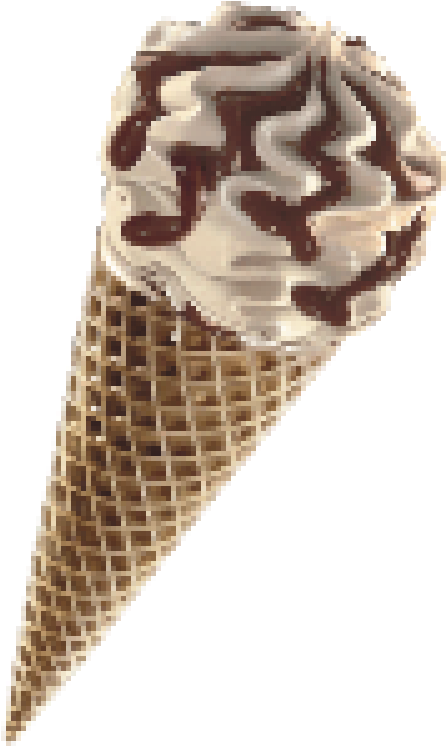 Chocolate Drizzled Vanilla Ice Cream Cone