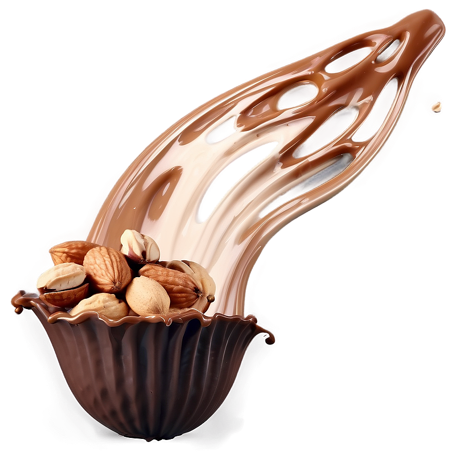 Chocolate Splash With Nuts Png Khq49