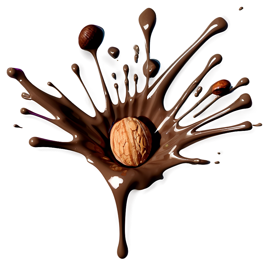 Chocolate Splash With Nuts Png Qkt71