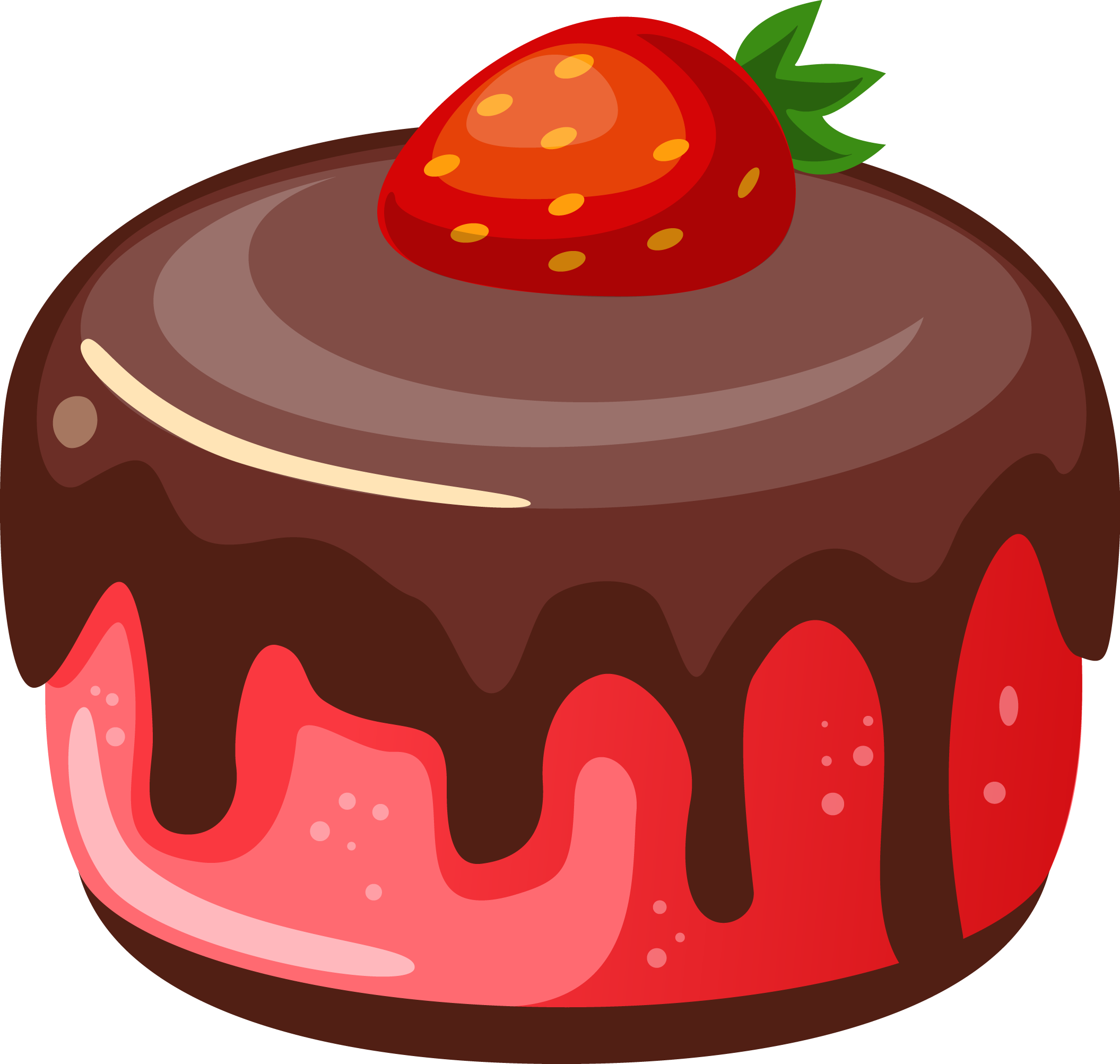 Chocolate Strawberry Cake Cartoon