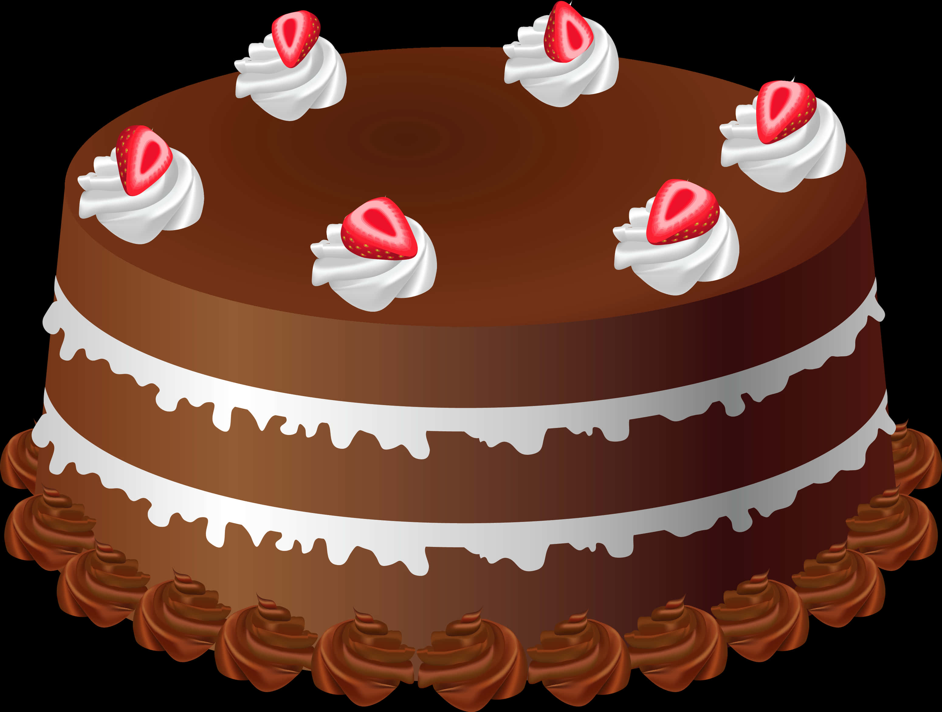 Chocolate Strawberry Cake Illustration