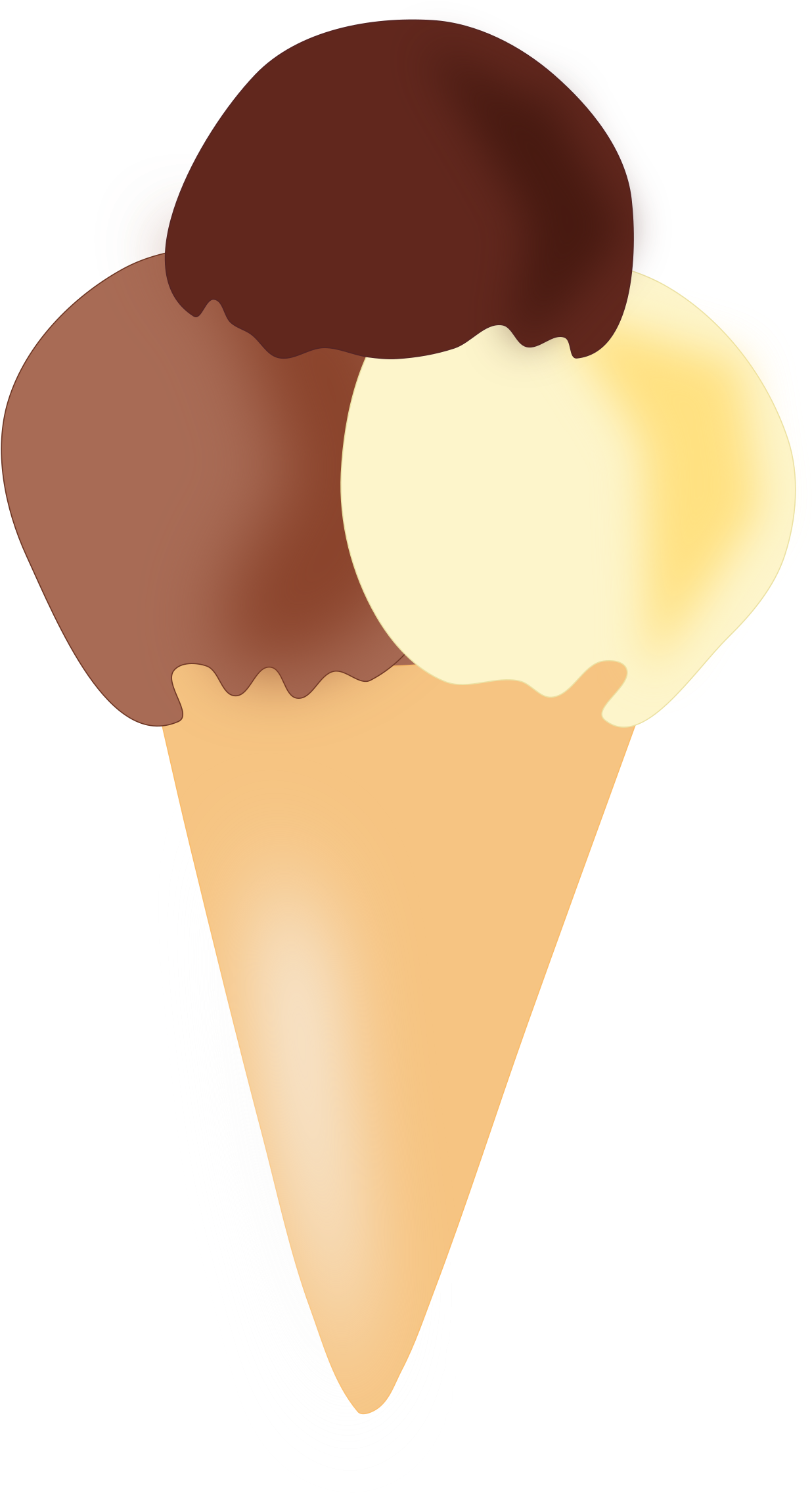 Chocolate Vanilla Ice Cream Cone