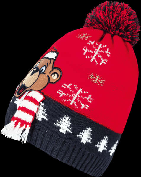 Christmas Beanie With Cartoon Character