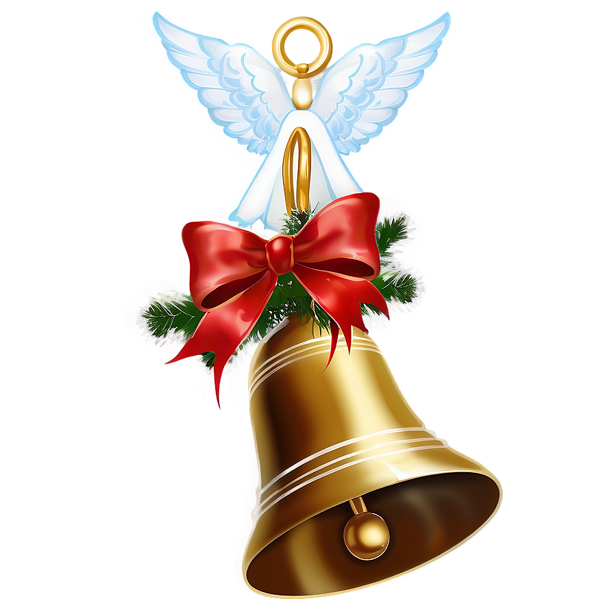 Christmas Bell With Angel Png 06242024