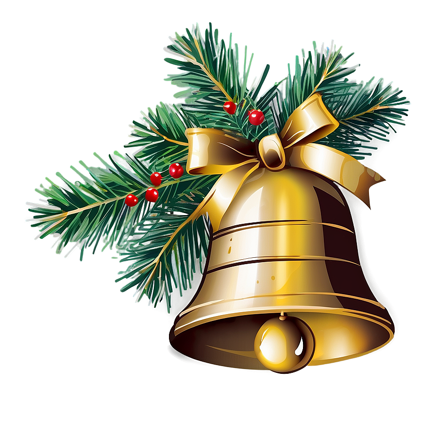 Christmas Bell With Pine Png 06242024